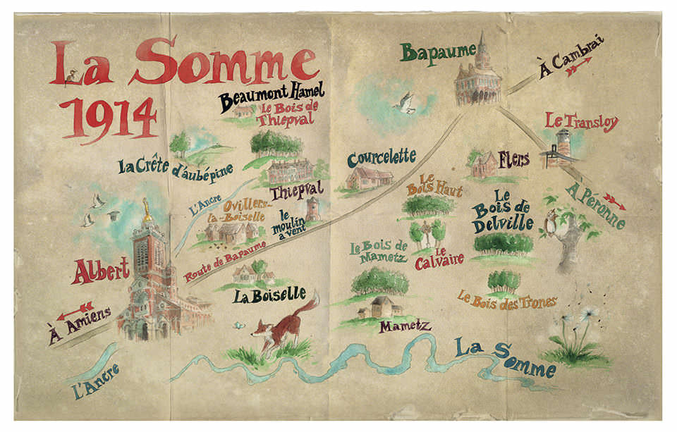 Map of The Somme in 1914