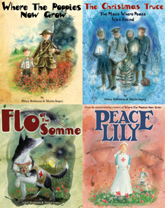 Book covers of the Poppies Series books.