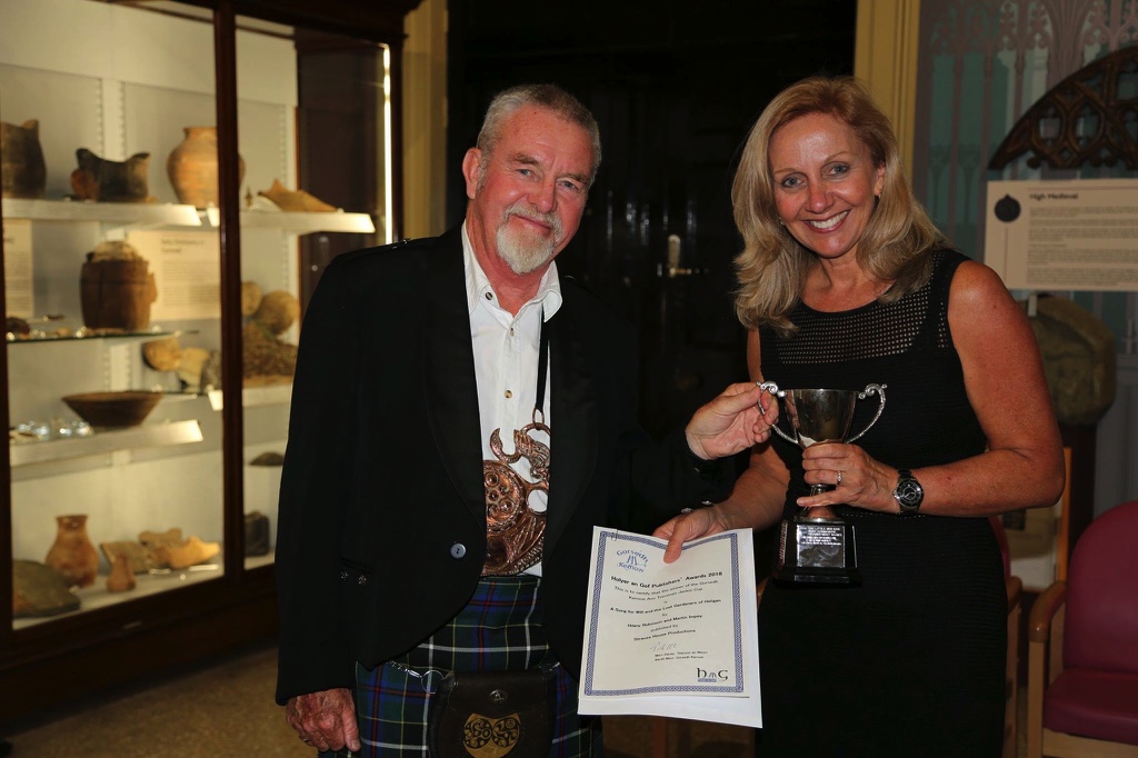 Hilary Robinson receiving the Gorsedh Kernow Ann Trevenen Jenkin Cup Author Award, 2018.